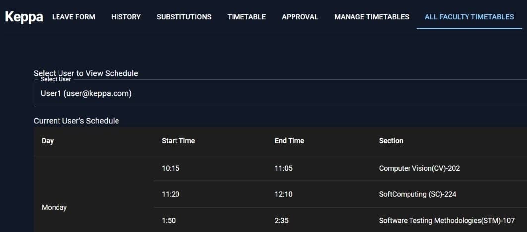 Upload the timetables